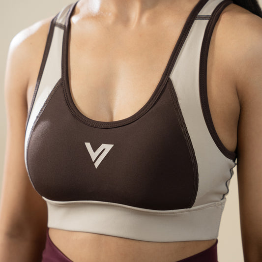 High Performance Bra - Brown | Women’s High-Support Sports Top