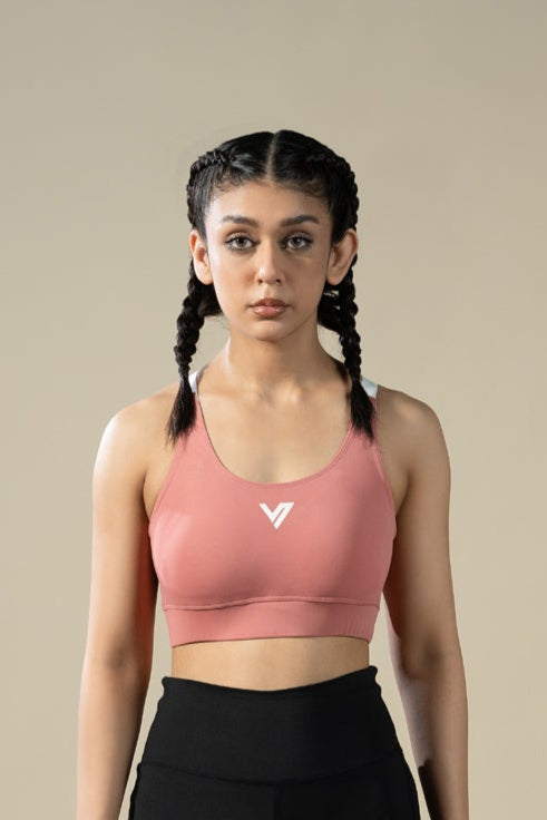 Compression Cross Bra (Pink)