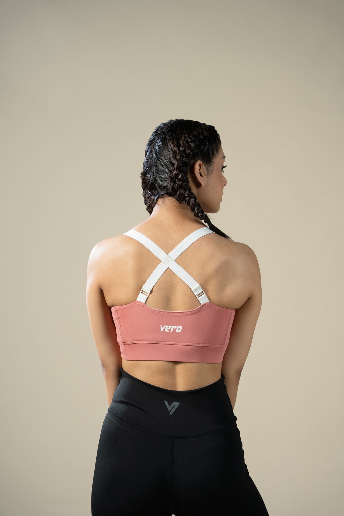 Compression Cross Bra (Pink)