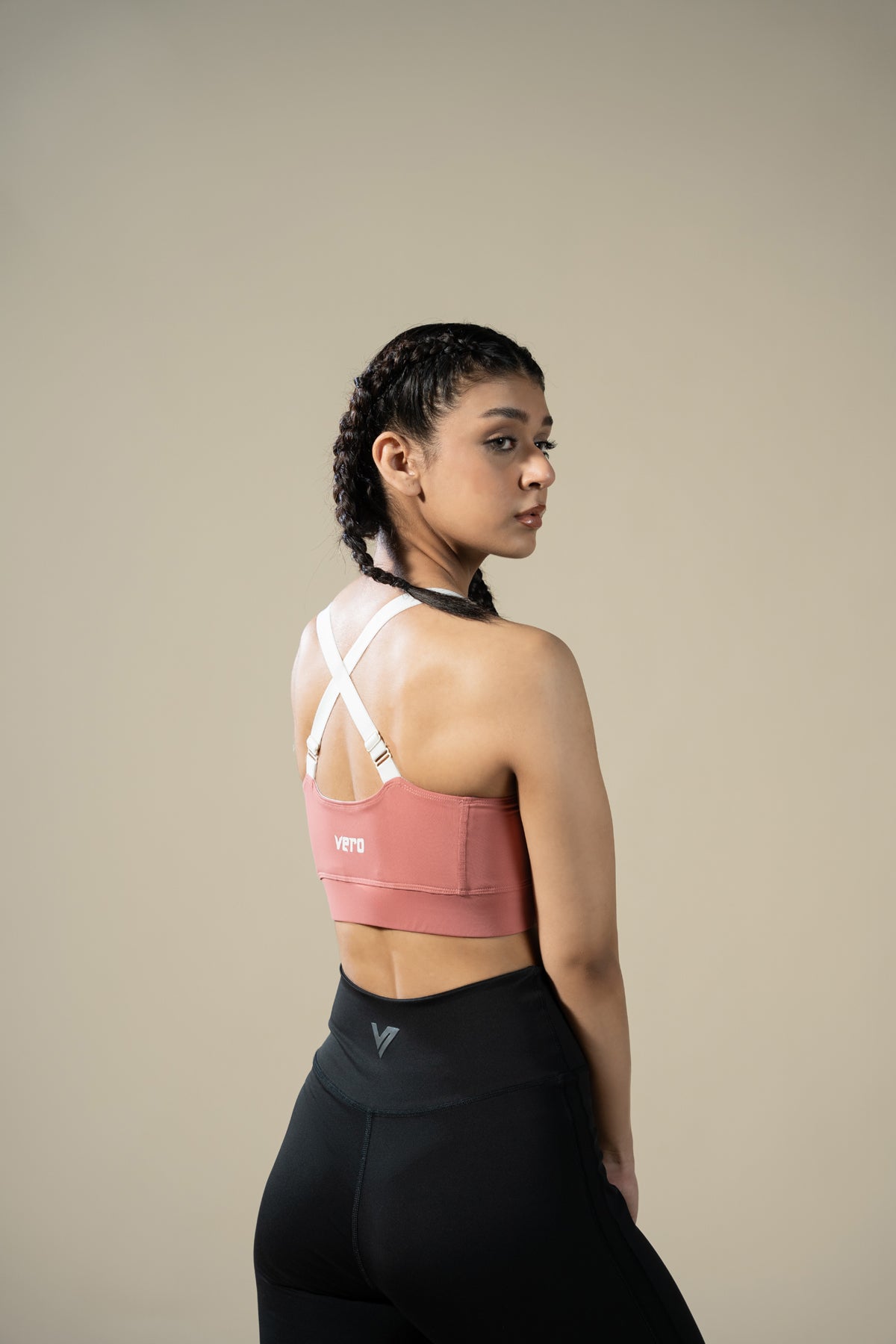 Compression Cross Bra (Pink)