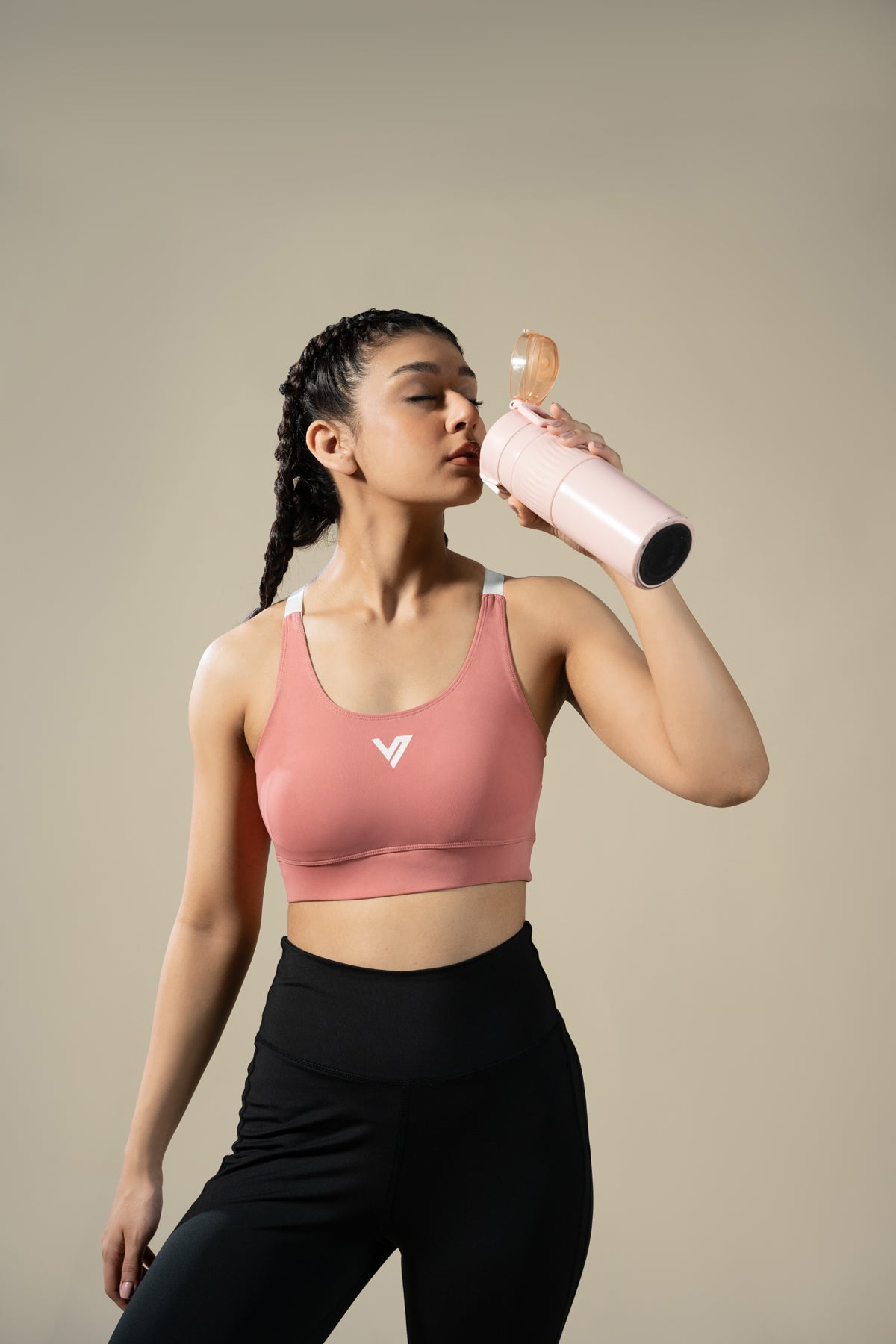 Compression Cross Bra (Pink)