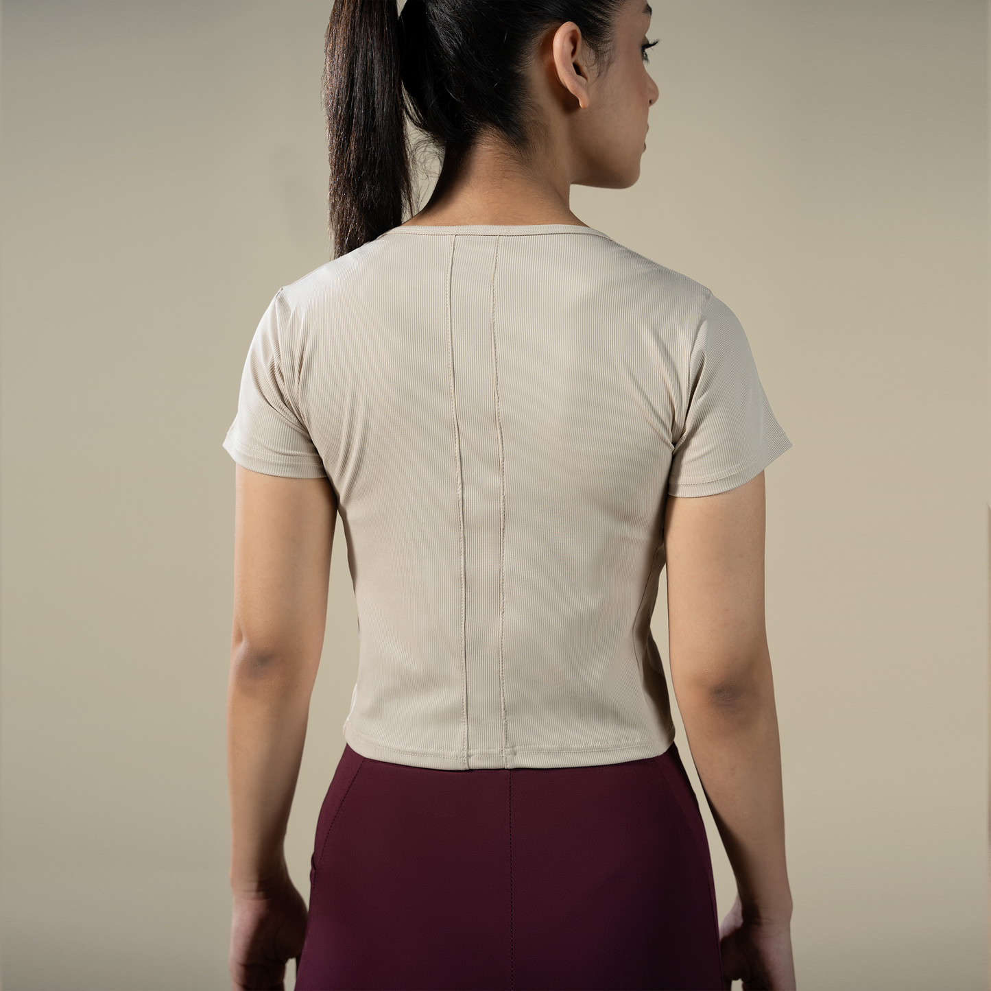 Sculpt Tee - Beige | Women’s Performance T-Shirt