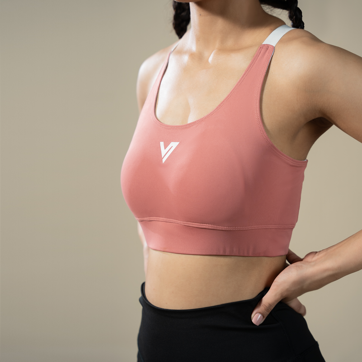 Compression Cross Bra - Pink | Women’s Cross-Back Sports Top