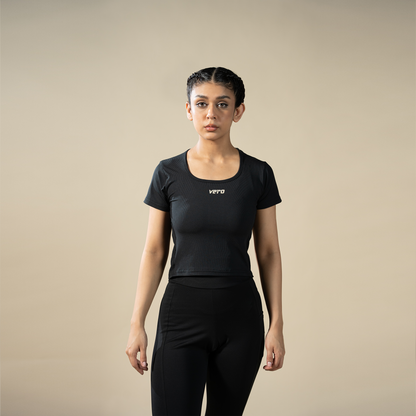 Sculpt Tee - Black | Women’s Performance T-Shirt