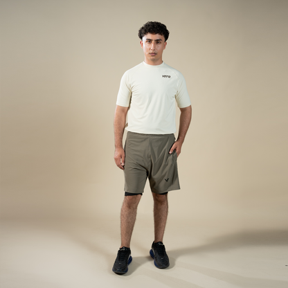 Featherlite Tee - Ash White | Men’s Slim-Fit Performance Shirt