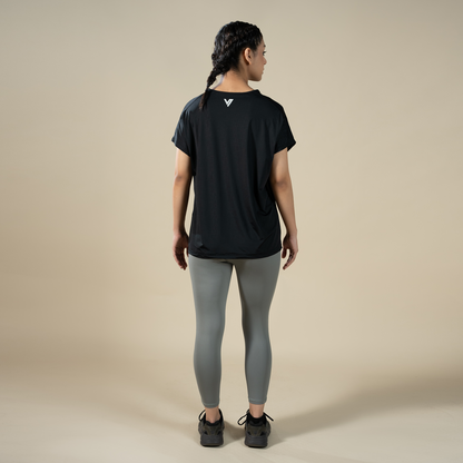 Cloud Tee - Black | Women’s Relaxed-Fit Performance Top