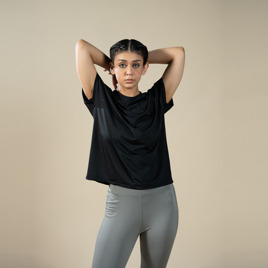 Cloud Tee - Black | Women’s Relaxed-Fit Performance Top