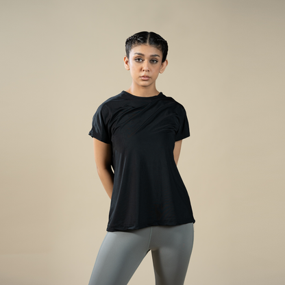 Cloud Tee - Black | Women’s Relaxed-Fit Performance Top