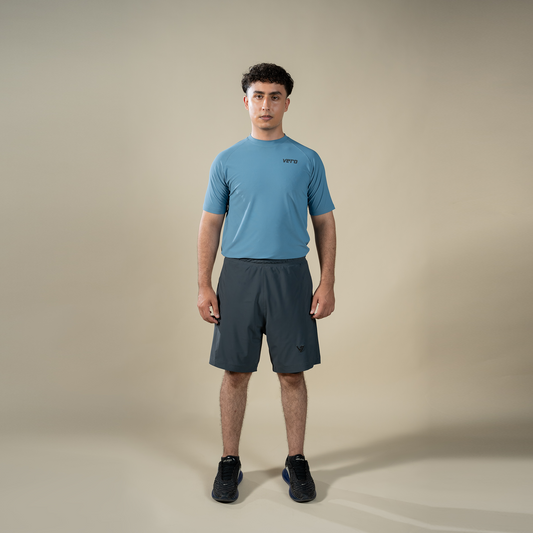 Compression Shorts - Grey | 2-in-1 Double-Layer Performance Shorts