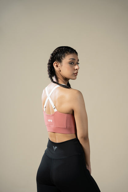 Compression Cross Bra (Pink)